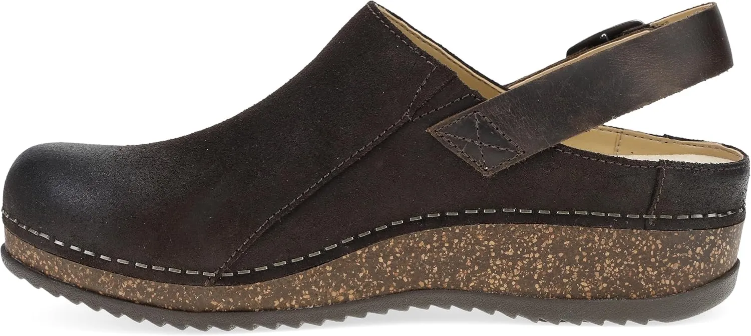 Dansko Women's Merrin Sling-Back Mule Clog-Dual Density Cork/EVA Midsole and Lightweight Rubber Outsole Provide a Comfortable Ride on Patented Stapled Construction