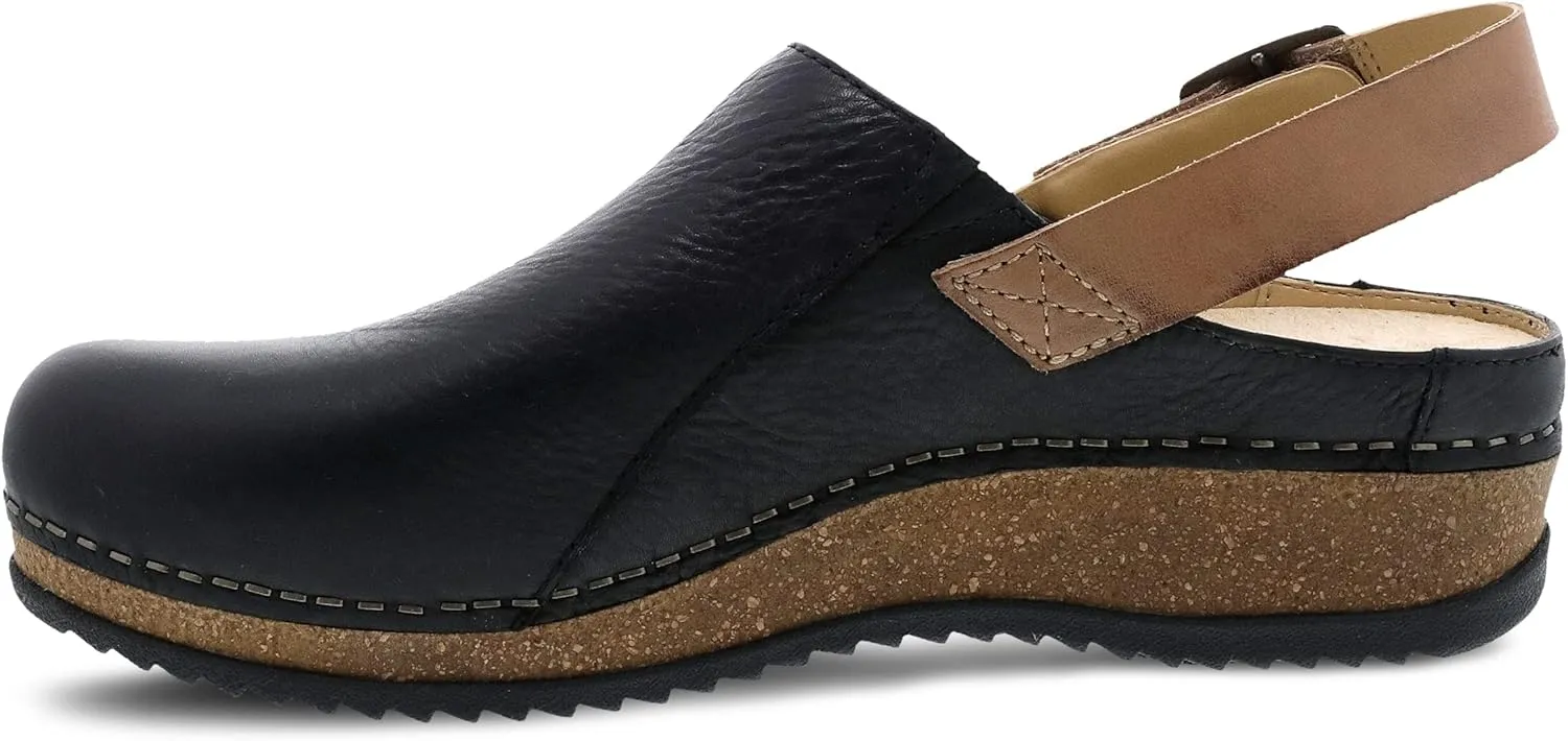 Dansko Women's Merrin Sling-Back Mule Clog-Dual Density Cork/EVA Midsole and Lightweight Rubber Outsole Provide Durable and Comfortable Ride on Patented Stapled Construction