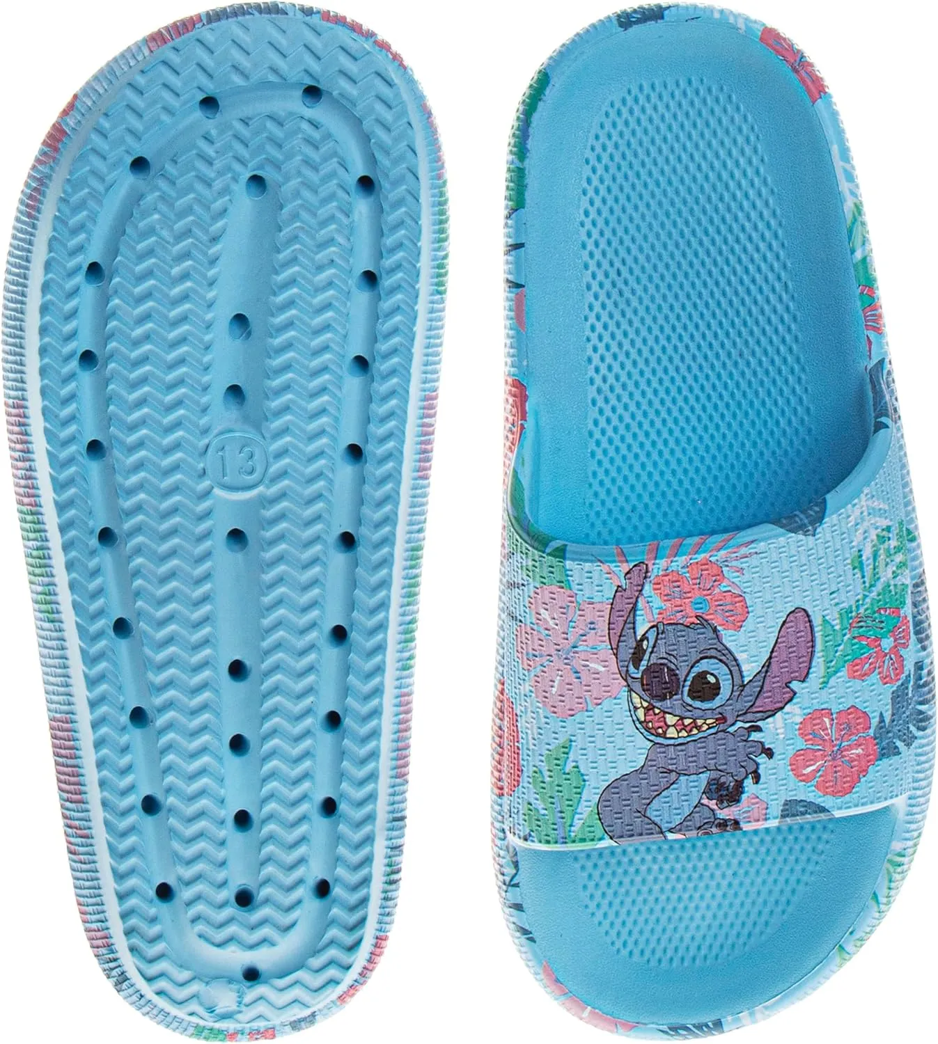 Disney Lilo and Stitch Girls Slippers Open Toe Stitch Gifts for Girls SlipOn Slides (size 13 little kid / 1-4 big kid)