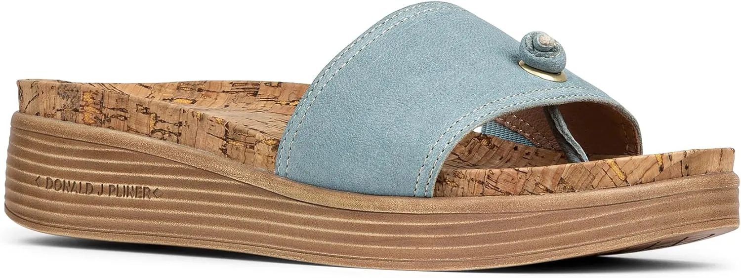 Donald Pliner Women's Farrah Slide Sandals, Women's Summer Sandals, 1,25" Slip-On Sandals for Women