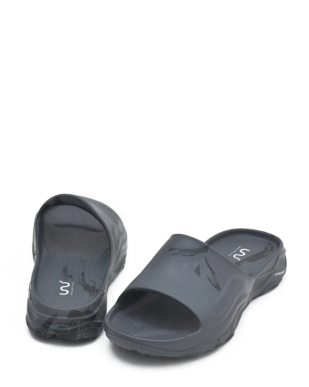 Doubleu Ultra Sporty Mens Slides Carbone Black