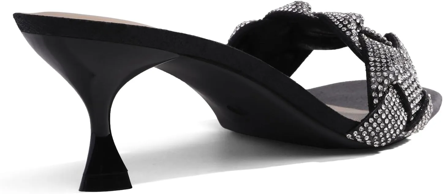 DREAM PAIRS Women’s Stilettos Heels Open Square Toe Comfort Low Kitten Heels Sexy Dress Pumps Sandals Evening Party Prom Dance Shoes