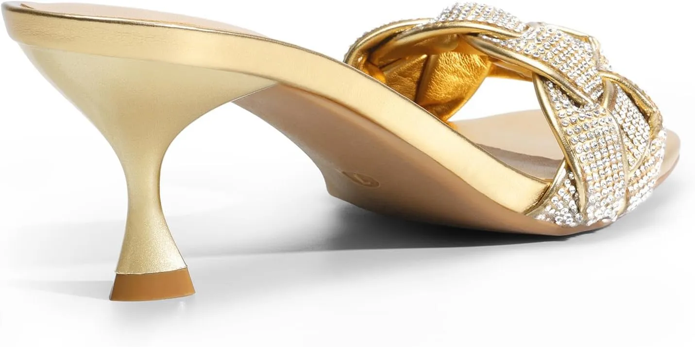 DREAM PAIRS Women’s Stilettos Heels Open Square Toe Comfort Low Kitten Heels Sexy Dress Pumps Sandals Evening Party Prom Dance Shoes