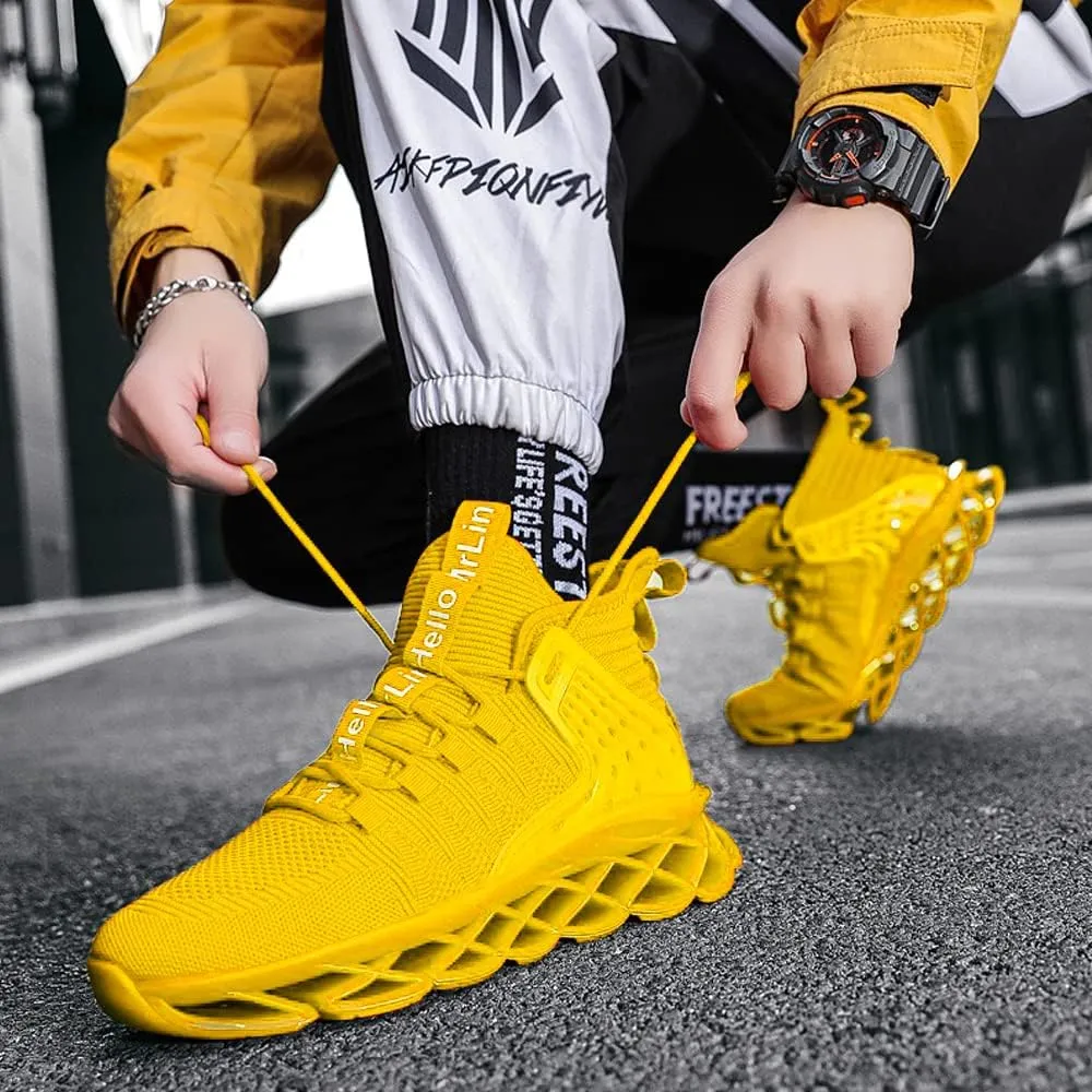 DUDHUH Running Shoes for Men Comfortable Athletic Cross Trainer Casual Walking Fashion Mens Tennis Sock Sneakers