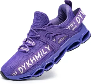 DYKHMILY Steel Toe Wide Sneakers for Women Lightweight Safety Shoes Breathable Slip on Work Shoe