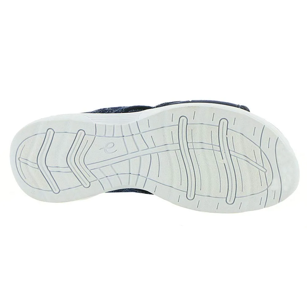 Easy Spirit Women's Traciee2 Flat Sandal, Navy-Blue-Floral, 9.5 X-Wide