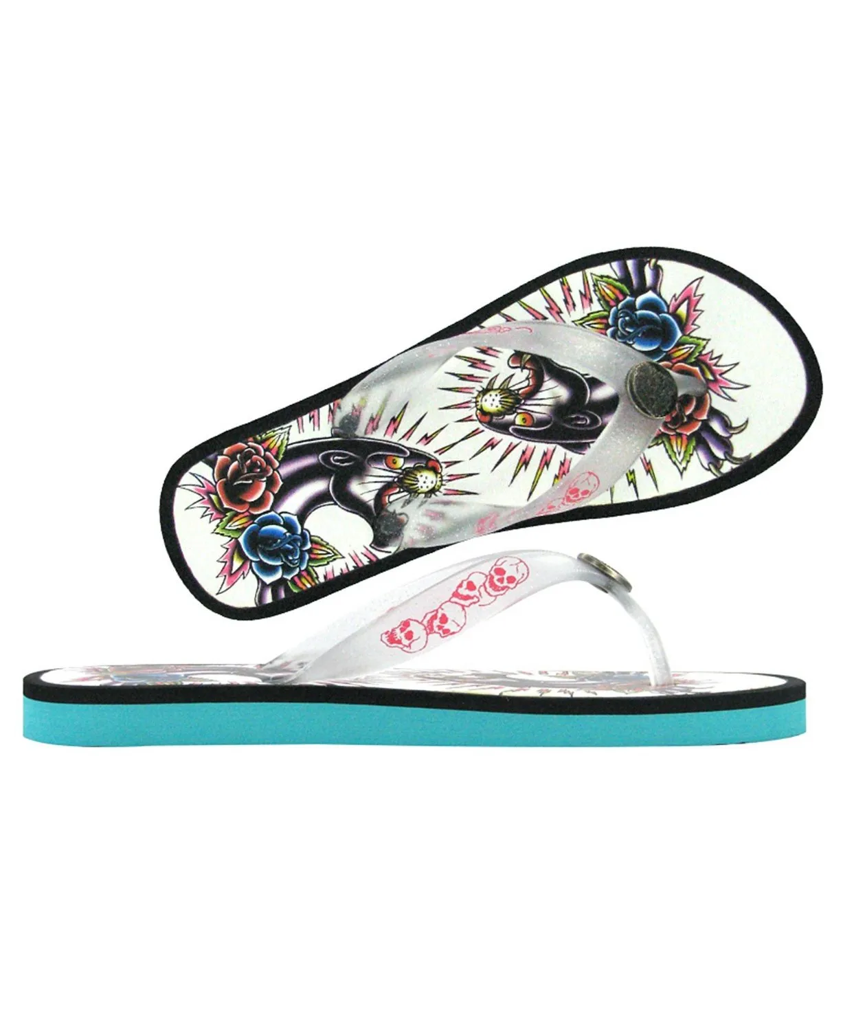 Ed Hardy "Beach Comber Glitter" Flip Flop Purple-Black 5