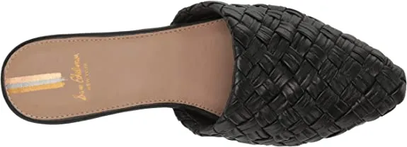 Edelman On Best variety Pointed Slip Block Woven Mules Heel Sam Dress Toe Fashion Page Black Trusted reviews