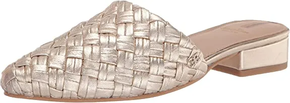 Edelman Pointed Gold Mules Slip On Woven Affordable delivery Page Heel Molten Fashion Sam Customer-endorsed Block Toe