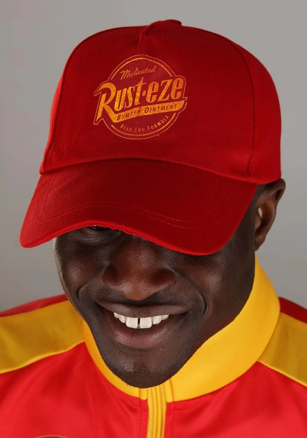 elope Pixar Lightning McQueen Crew Hat and Vest Costume Kit for Adults - Adjustable Hat and Zippered Vest