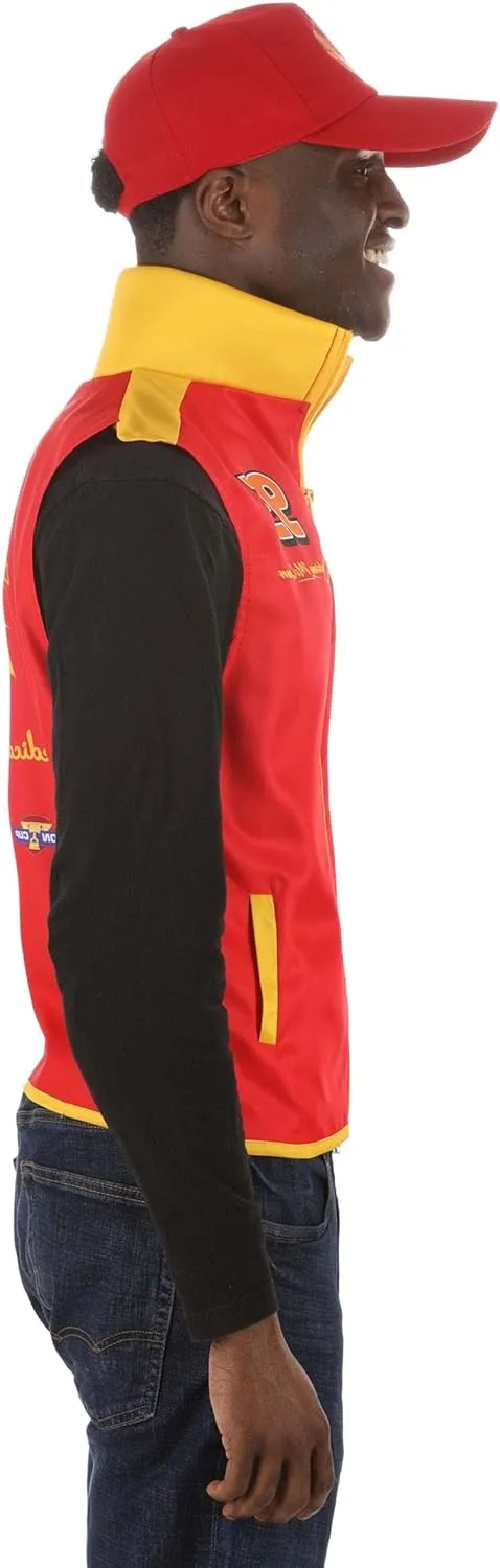 elope Pixar Lightning McQueen Crew Hat and Vest Costume Kit for Adults - Adjustable Hat and Zippered Vest