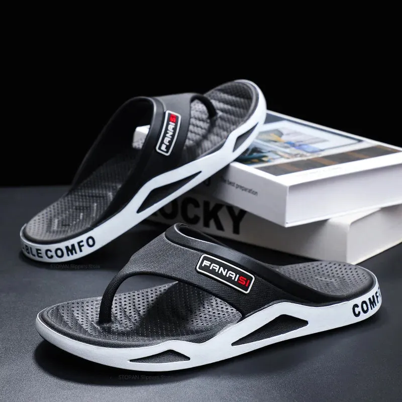 Fanaisi | Men's Soft-Sole PVC Flip Flop Sandals - Perfect Beach Footwear