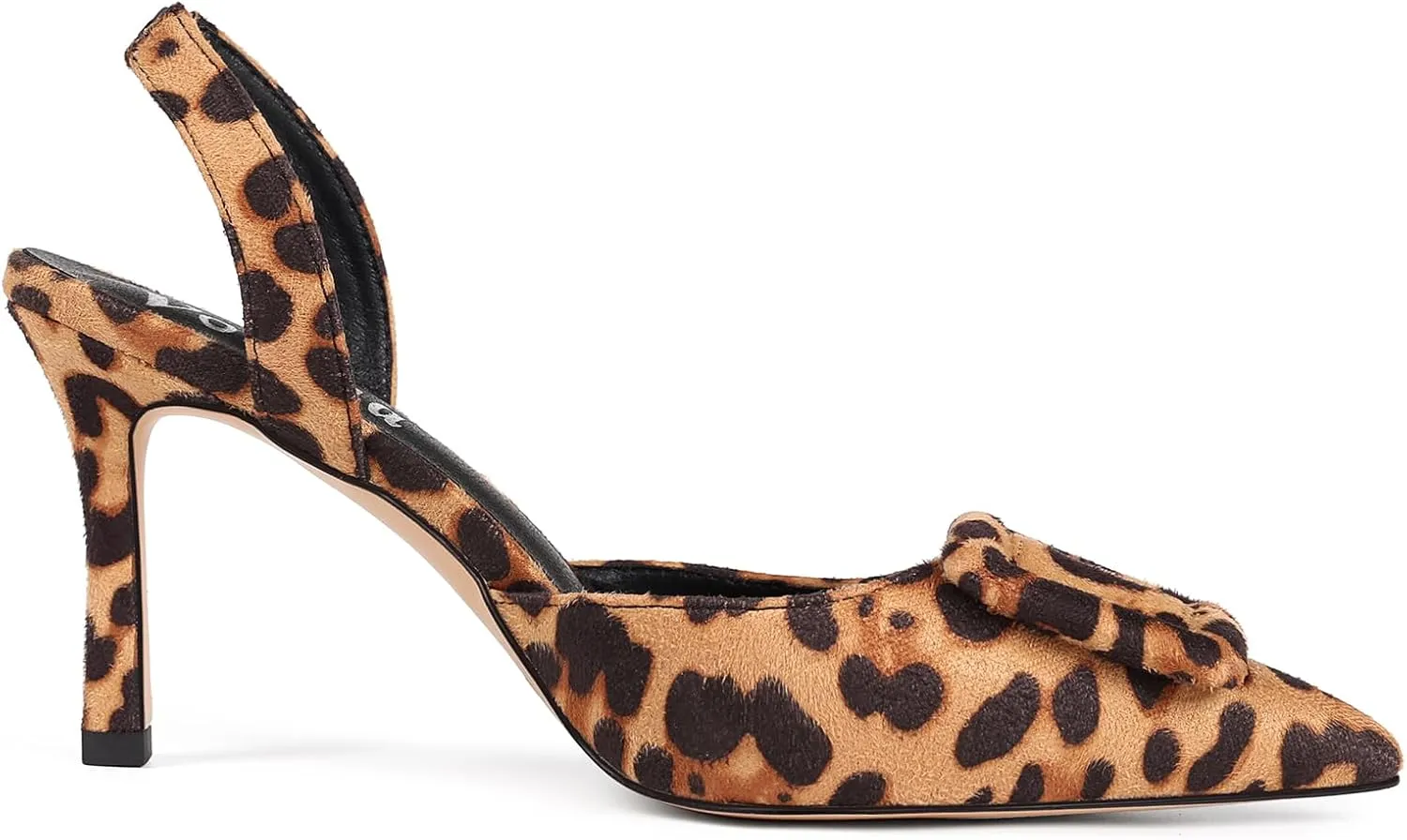 Fericzot Slingback Kitten Heels for Women,Sling Back Buckle Pumps Pointed Toe Kitten Heels Suede Wedding Party Shoes