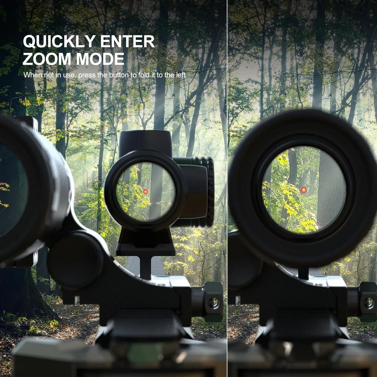 Feyachi Red Dot Sight and Magnifier Combo – 1.5-5x Adjustable Magnification, 25mm V90 HD Lens, 2 MOA Dot, Absolute Co-Witness, 11 Brightness Settings, Waterproof & Shockproof