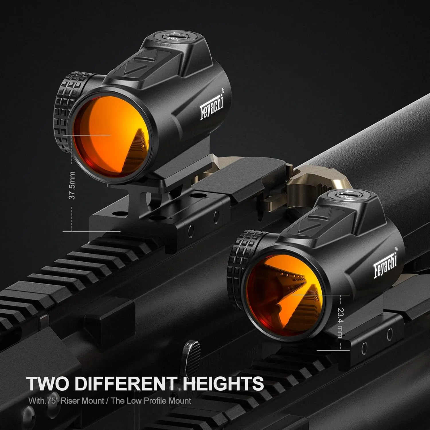 Feyachi Red Dot Sight and Magnifier Combo – 1.5-5x Adjustable Magnification, 25mm V90 HD Lens, 2 MOA Dot, Absolute Co-Witness, 11 Brightness Settings, Waterproof & Shockproof