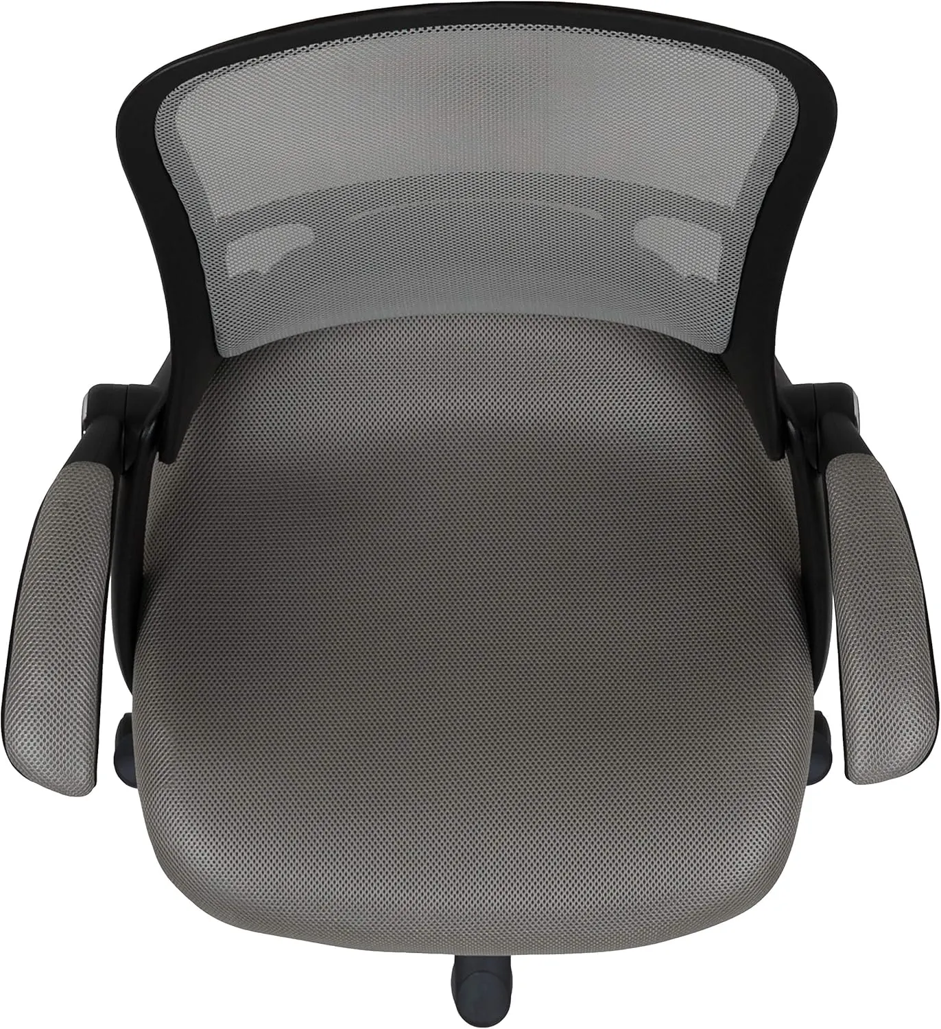 Flash Furniture Porter High-Back Swivel Office Chair with Adjustable Lumbar Support and Seat Height, Ergonomic Mesh Desk Chair with Flip-Up Armrests, Gray/Black