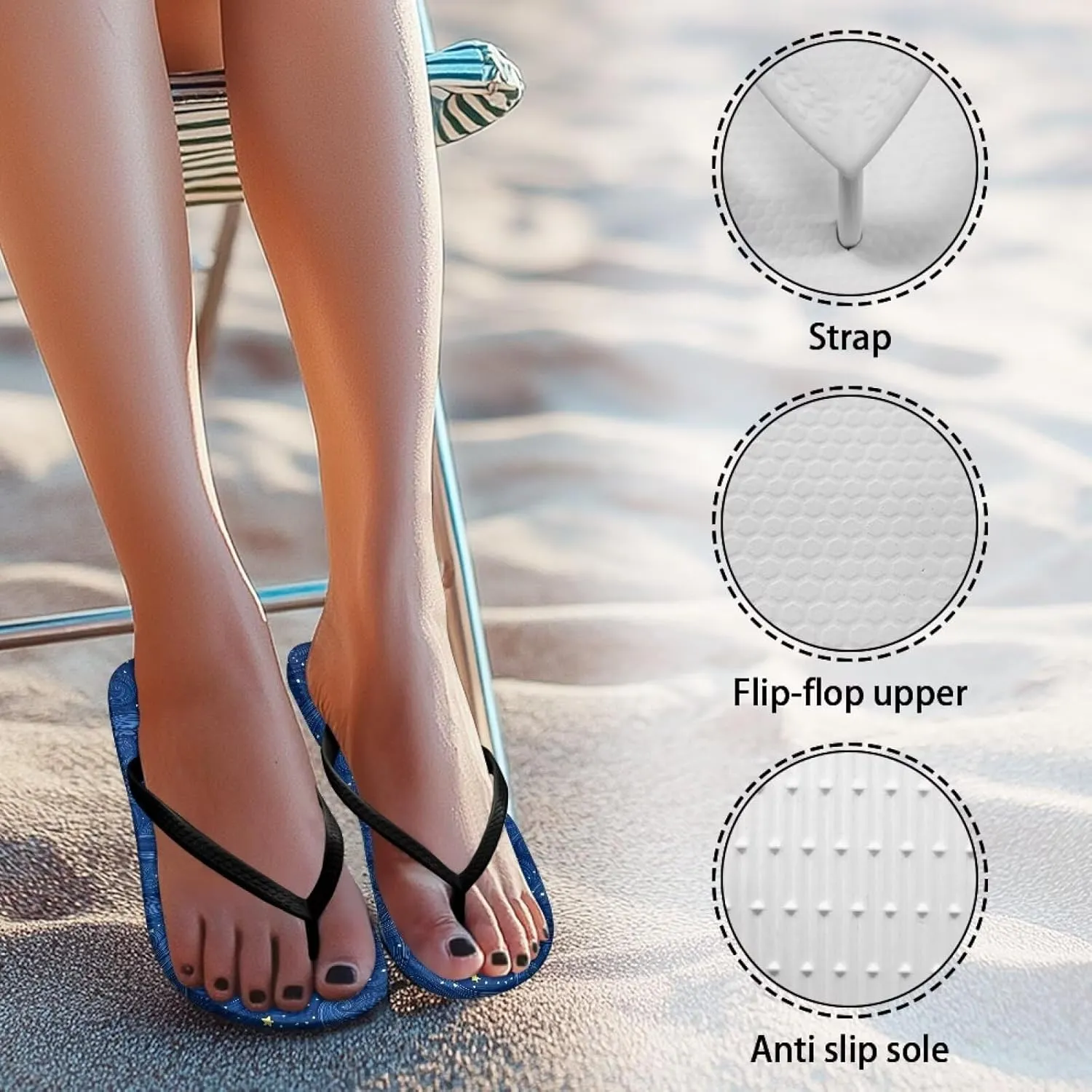 Flat for Women Beach Rubber Shower Shoes Basic Thong Sandals for Beach Home Pool Party Shower Outdoor Shopping