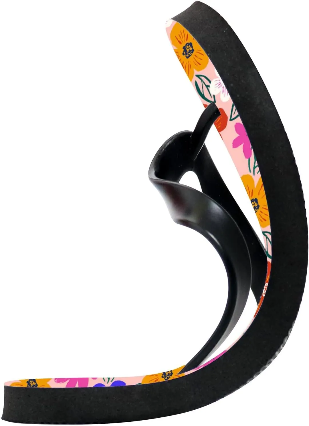 Flip Flops Floral Flowers Leaves Colorful Orange Navy Slide Sandals Summer Beach Slippers Thong Sandal Casual Yoga Mat Flat Slides for Women Men
