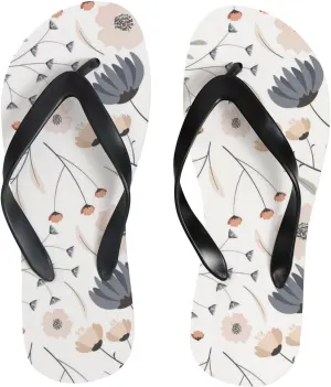 Flip Flops Floral Flowers Leaves Pink Grey Slide Sandals Summer Beach Slippers Thong Sandal Casual Yoga Mat Flat Slides for Women Men