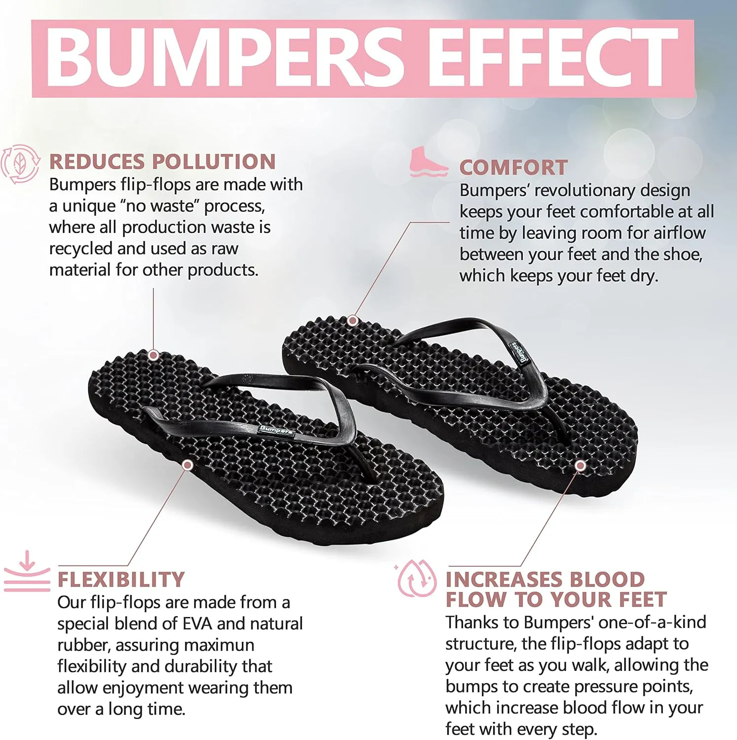 Flip Flops For Women - Beach & Shower Sandals For Womens, Comfortable Massage Acupressure Slippers, Indoor & Outdoor Footwear