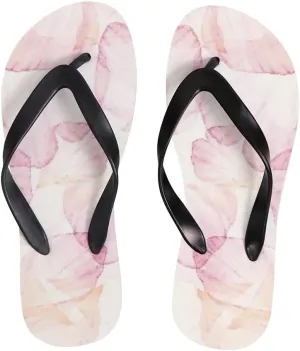 Flip Flops for Women Girls Pink Flower Petal Summer Casual Thong Slippers Slide Flat Sandals for Beach