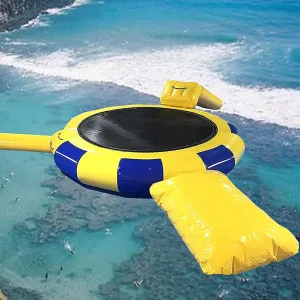 Floating Large Water Trampoline/Adult and Children Inflatable Water Amusement Toys with Slides/Tube/Floating Platform Portable Water Park Lake Bouncer (3m/10ft)