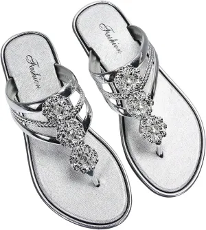 Floerns Women's Flat Sandals Flip Flop Sandals Summer Slip on Dressy Thong Sandal