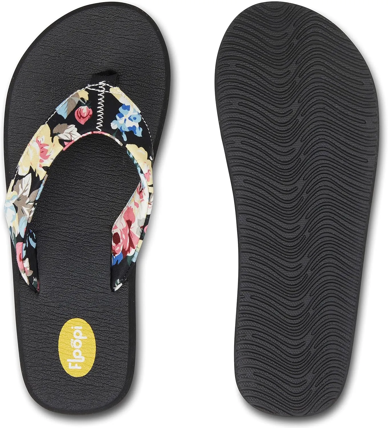 Floopi Flip Flops for Women Flat Yoga Mat Thong Womens Sandals Ladies Beach Sandals with Indoor & Outdoor Anti Skid Soles