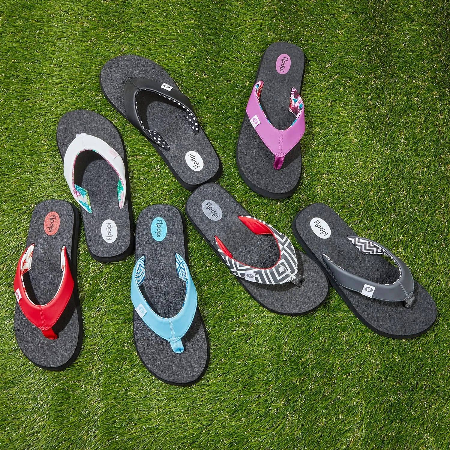 Floopi Flip Flops for Women Flat Yoga Mat Thong Womens Sandals Ladies Beach Sandals with Indoor & Outdoor Anti Skid Soles
