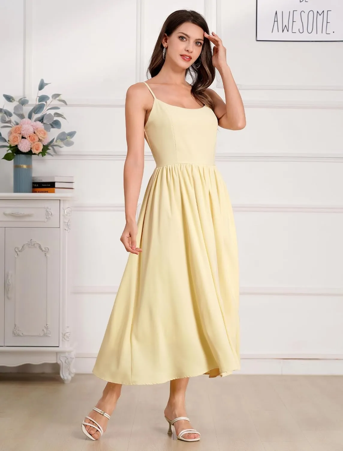 Floral Corset Dress Solid Long Dress Low Cut Dress Open Back Summer Dress