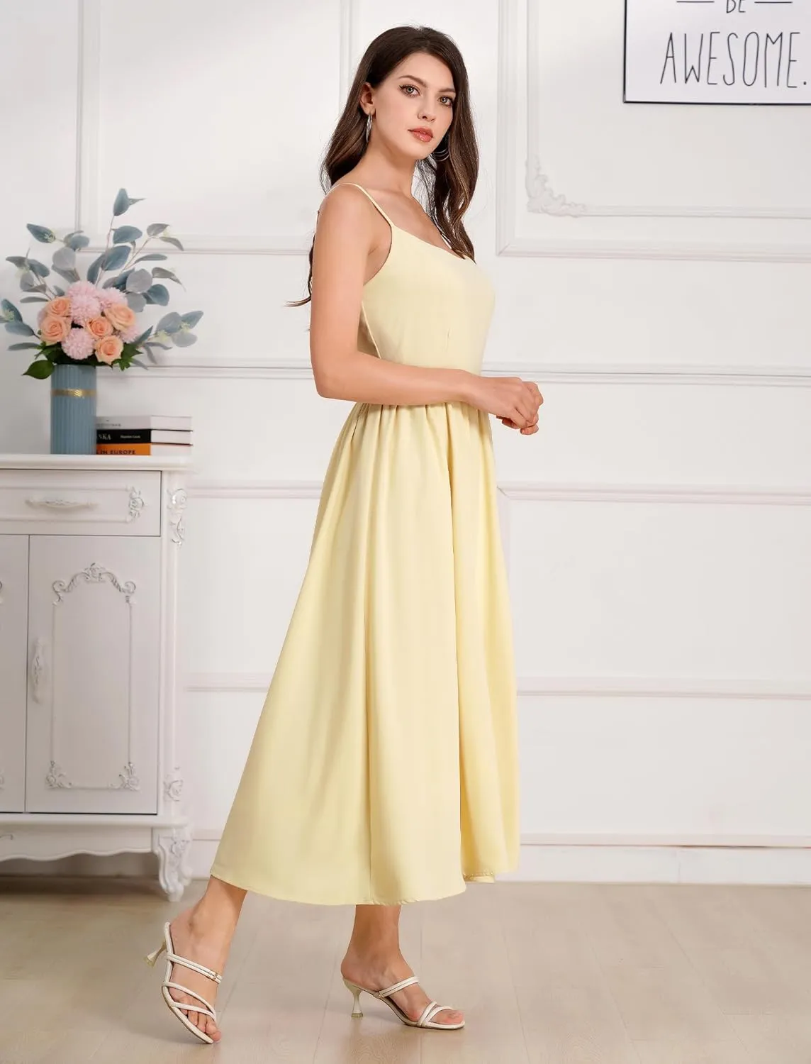 Floral Corset Dress Solid Long Dress Low Cut Dress Open Back Summer Dress