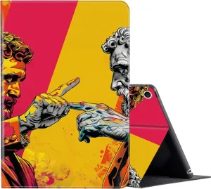 for Fire HD 8 Tablet Case (12th/10th Generation,2022/2020 Model,8"),Michelangelo's Self Dialogue Design for Amazon Fire Hd 8/HD 8 Plus Tablet Case,PU Leather Multi-Angle Stand Smart Flip Cover