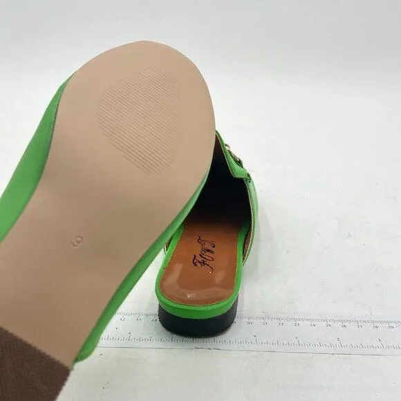 FOWT Green Closed Toe Low Heel Backless Mule Sandal Lightweight Walking Shoe