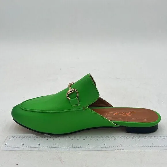FOWT Green Closed Toe Low Heel Backless Mule Sandal Lightweight Walking Shoe