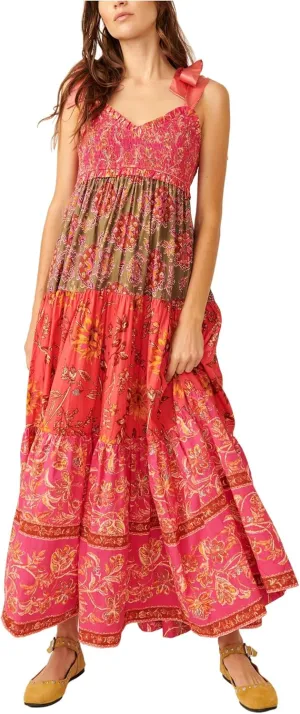 Free People Women's Bluebell Maxi, Magenta Combo