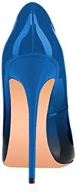 FSJ Women Slide Peep Toe High Heels Pumps Sexy Stilettos Patent Leather Shoes for Party Size 4-15