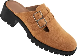 FUDYNMALC Womens Mules Chunky Clogs: Comfortable Slip On Dress Shoes Platform Backless Slides Loafers for Work Business Casual