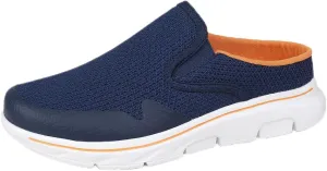FUNCOS Breathable Knit Slip-On Mule Sneakers for Men, Closed Toe Slides with Open Back Design