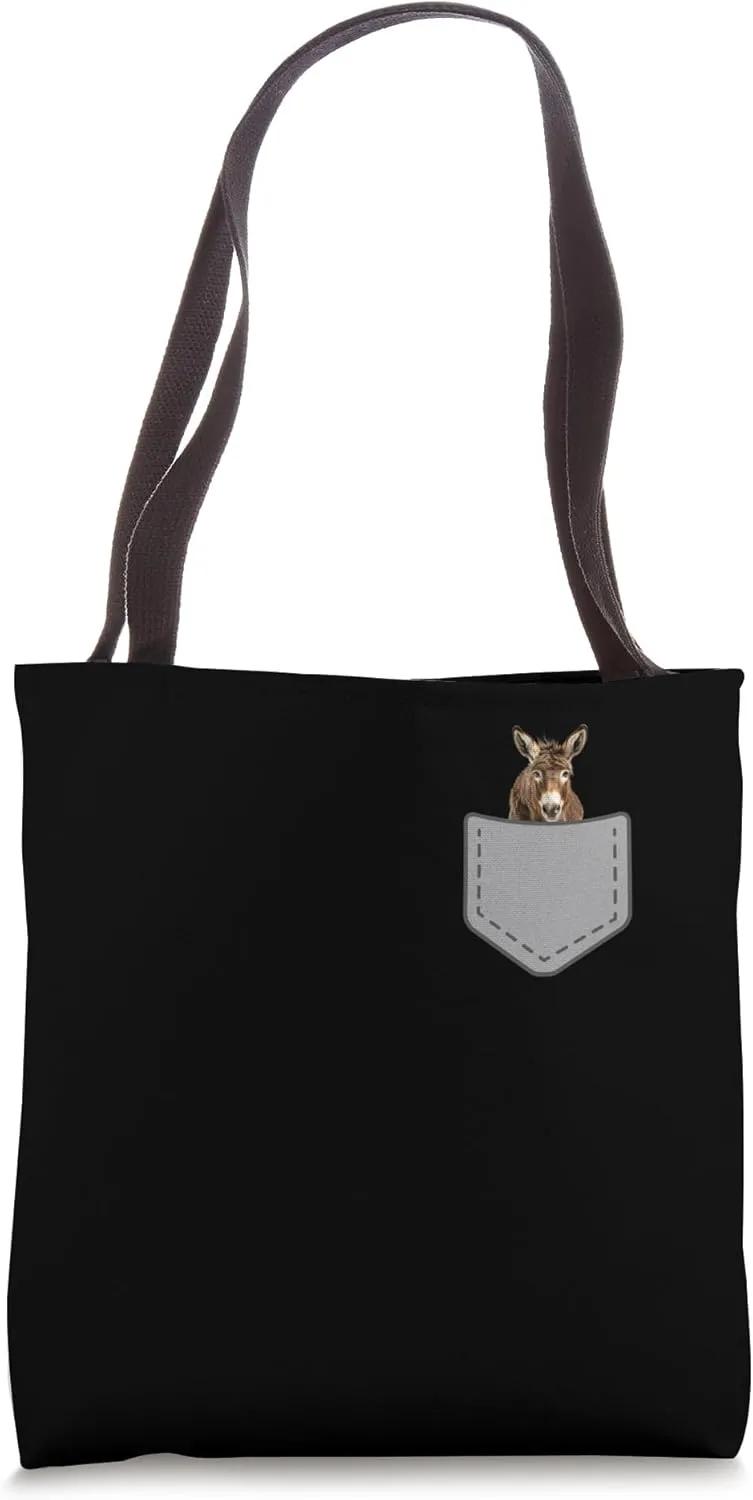 Funny Mule In Your Pocket Animal Tote Bag