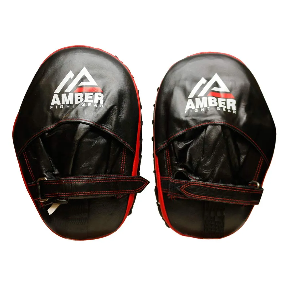 Genuine Leather Target Focus Punching Mitts for MMA, Kickboxing, Muay Thai & Martial Arts Training | Shock-Absorbing, Lightweight, Durable with Adjustable Wrist Support & Finger Cover