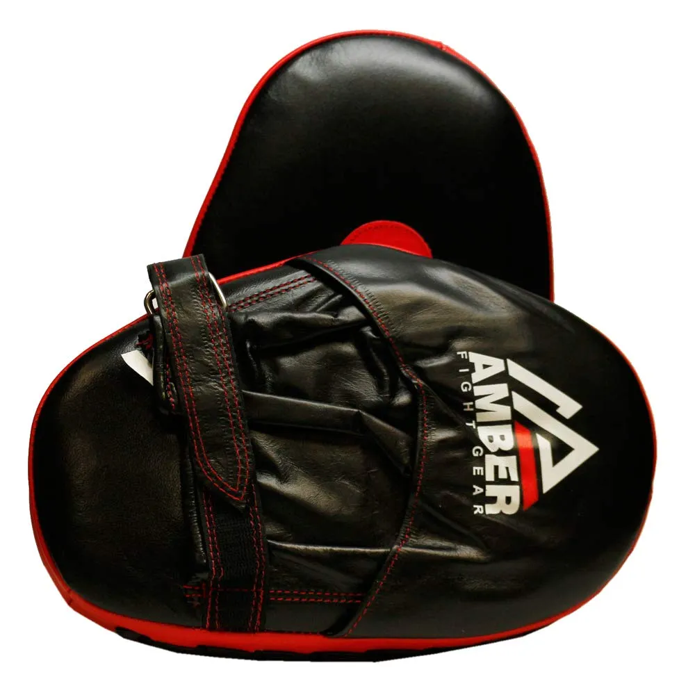 Genuine Leather Target Focus Punching Mitts for MMA, Kickboxing, Muay Thai & Martial Arts Training | Shock-Absorbing, Lightweight, Durable with Adjustable Wrist Support & Finger Cover