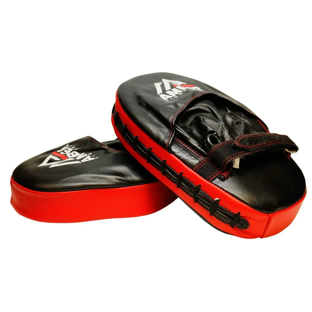 Genuine Leather Target Focus Punching Mitts for MMA, Kickboxing, Muay Thai & Martial Arts Training | Shock-Absorbing, Lightweight, Durable with Adjustable Wrist Support & Finger Cover