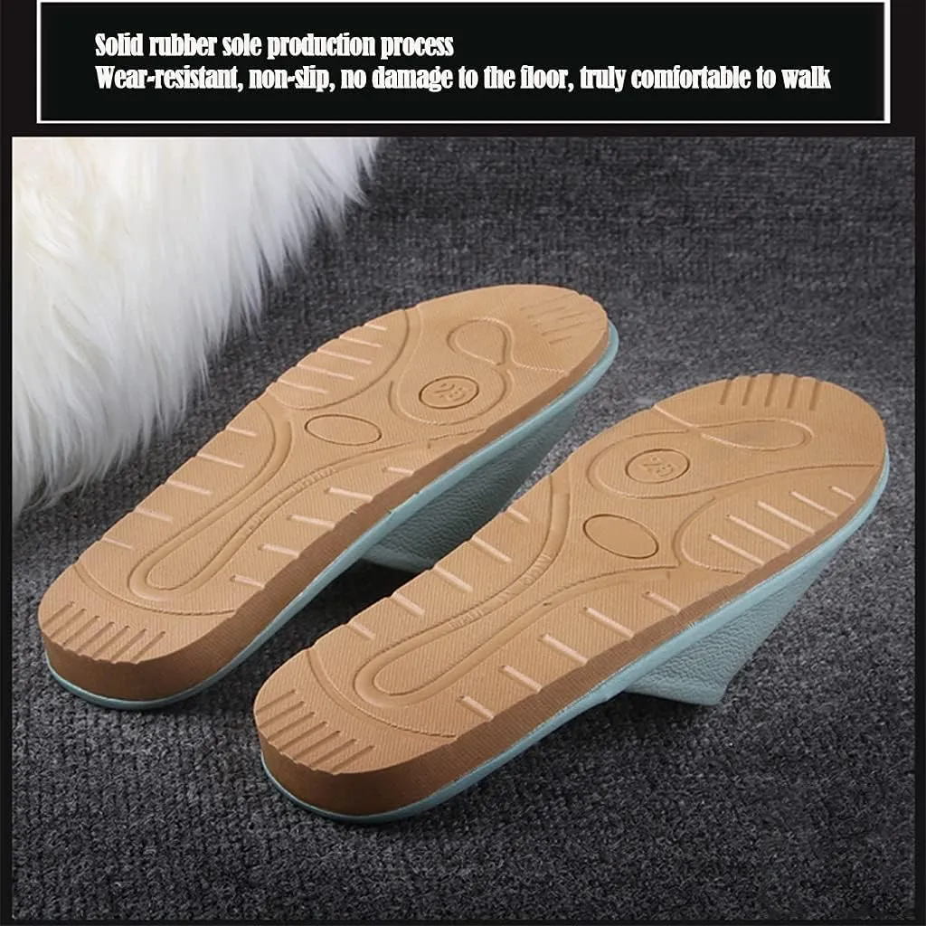 GHYUB Genuine Leather Open Toe Slippers Sandals - Summer, Indoor & Office Slippers - Casual House Shoes - Gift for Men & Women