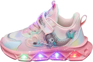 Girls Glitter Sneakers Lightweight Kids Tennis Shoes with Hook and Loop for Toddler/Little Kid/Big Kid