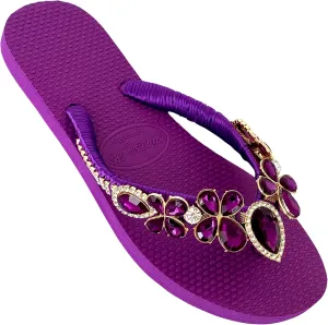 Glam Rhinestones Flip Flops For Women