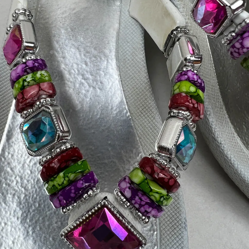 Grandco White Rainbow Flip-Flop 7