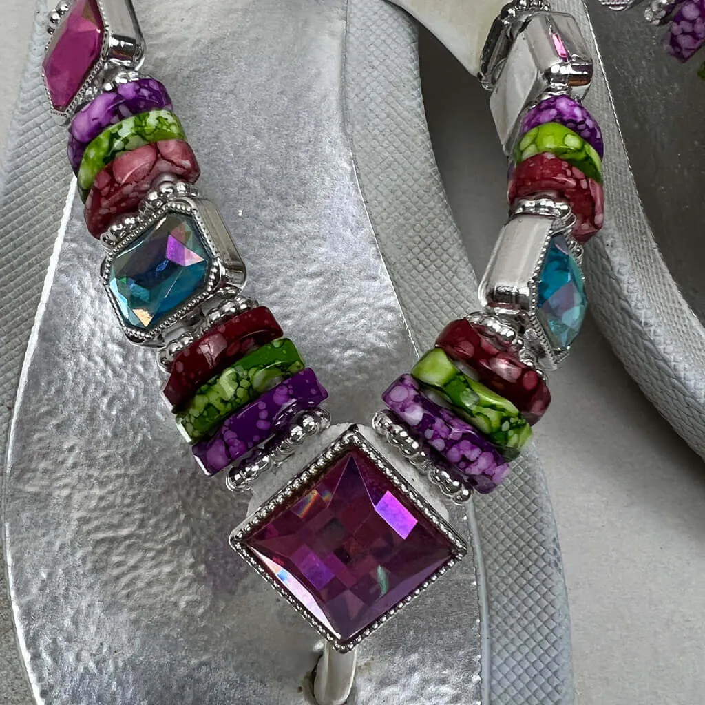 Grandco White Rainbow Flip-Flop 7