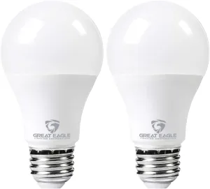 Great Eagle Lighting Corporation Super Bright LED Light Bulb 150W-200W Equivalent Dimmable 2700K Warm White UL Listed (2 Pack)