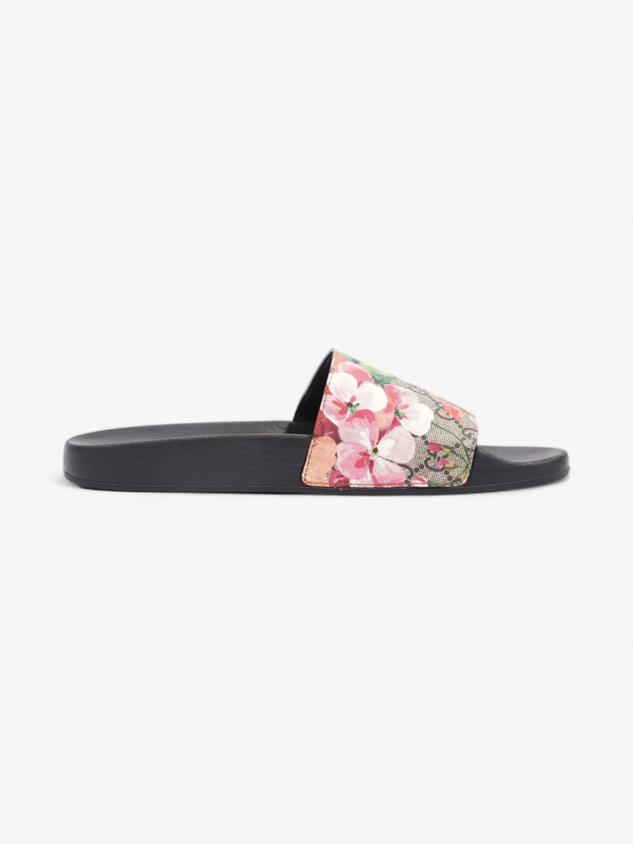 Gucci GG Blooms Slide Sandal Black / GG Supreme Floral Rubber EU 42 UK 9