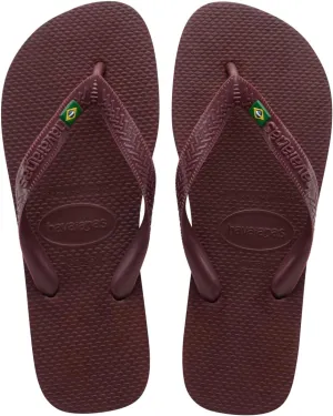 havaianas Men's Brazil Logo Flip Flops - Men's Sandals for Swimming Pools - Grape Wine, 11-12